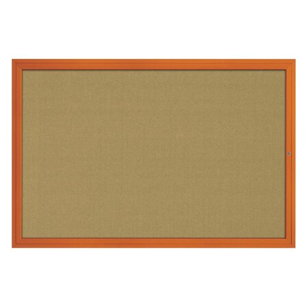 United Visual Products Hinge-less Radius Corkboard, 24"x36", Satin Alum Frame/Pumice UVEB2436R-SATIN-PUMICE